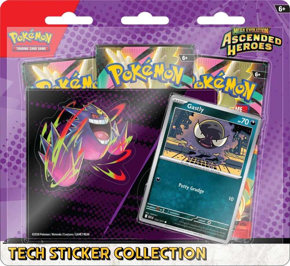 Pokemon - Ascended Heroes - 3-Pack Sticker - Gastly