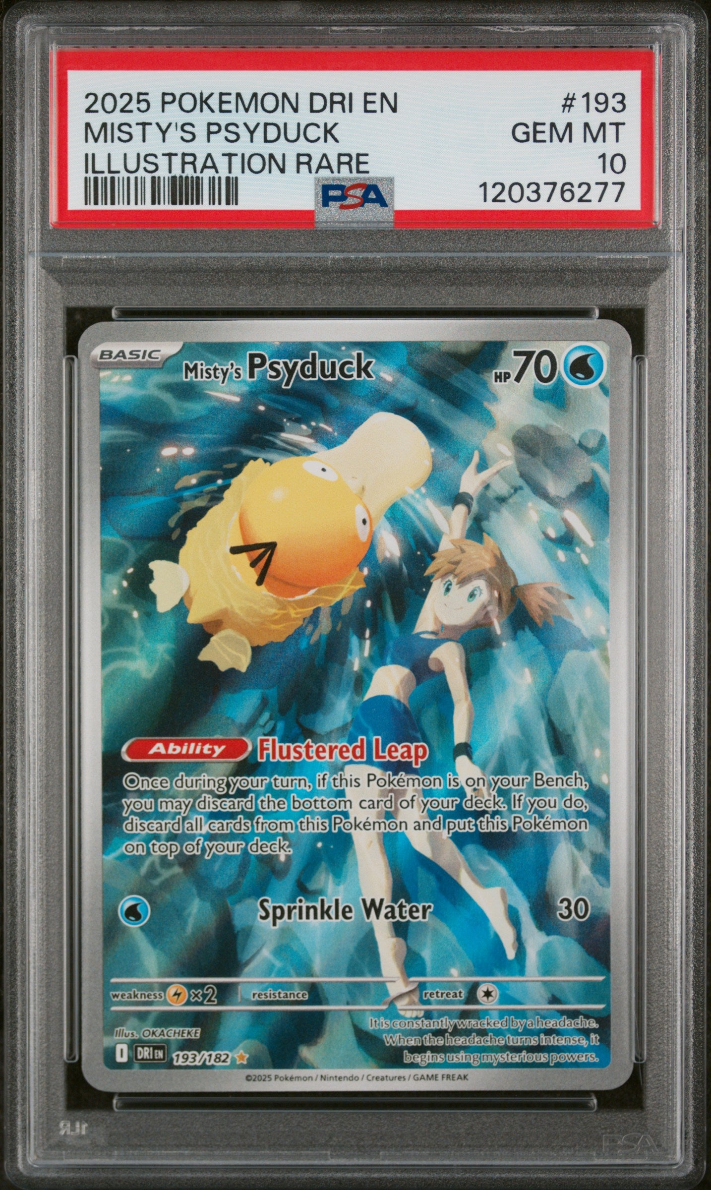 2025 Pokemon En-Destined Rivals #193 Misty's Psyduck Illustration Rare PSA 10