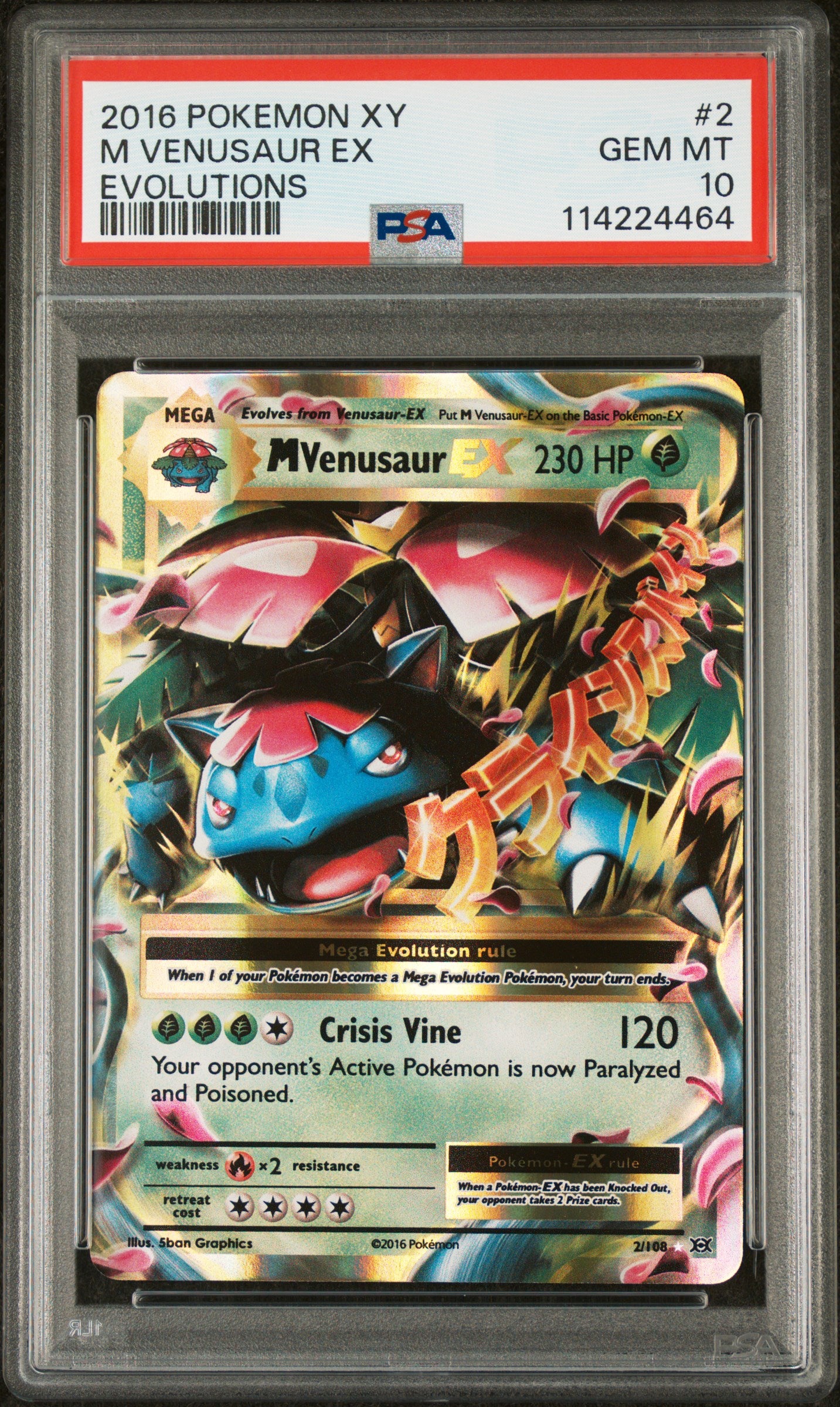 Pokemon XY Evolutions M Venusaur Ex #2 (PSA 10 Grade)