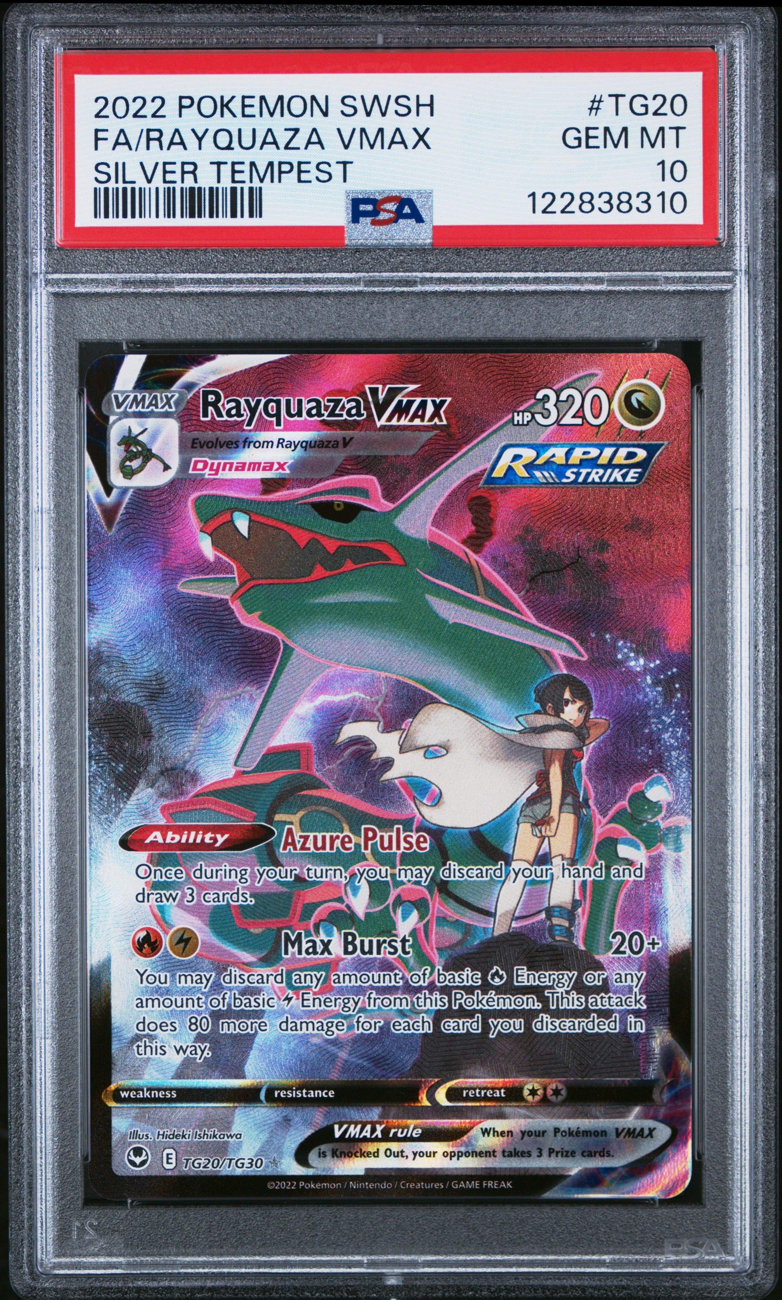 Pokemon - Silver Tempest Fa/Rayquaza Vmax #TG20 PSA 10 English